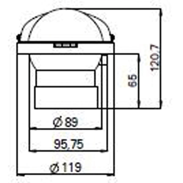 Riviera kompas ZENITH BZ1 SLIM 80mm nedbygning, hvid