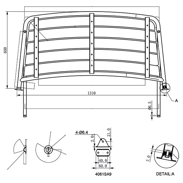 Badeplatform L-131cm D-60cm Ø32mm rør