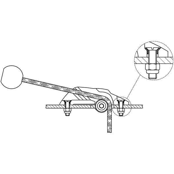 Ronstan V-cleat gennemføring alu. 4-8mm