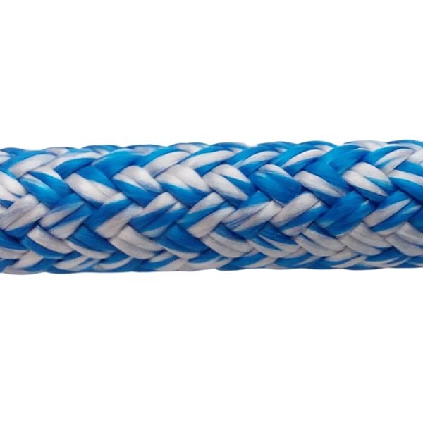 Robline Globe Pro Robtec fald, 10mm Hvid/Blå - 1 mtr