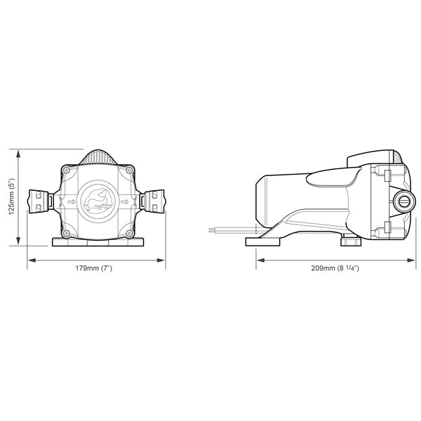 Whale watermaster ferskvandspumpe 11.5 liter, 12v, 3 bar