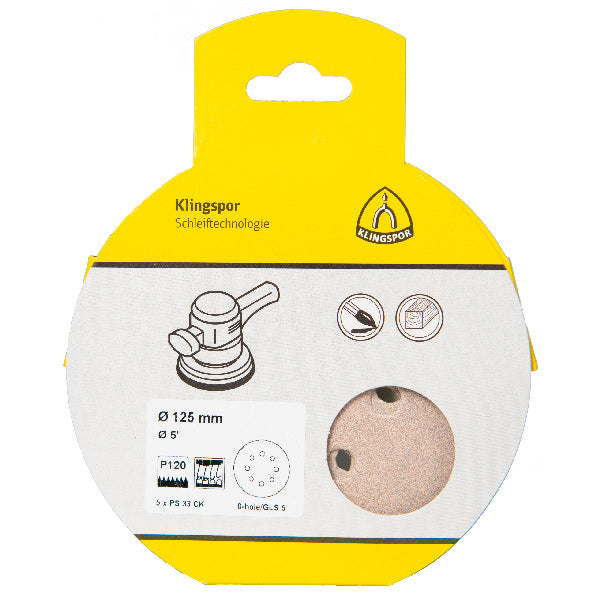 Klingspor rondel P2000 hul GLS5 Ø125 mm 100 stk
