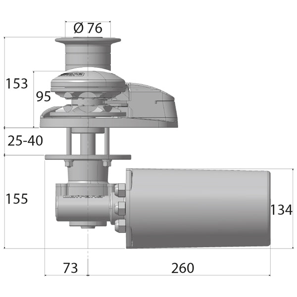 Lofrans ankerspil X2 krom 12V 1000W høj, 8mm DIN766/14mm tov