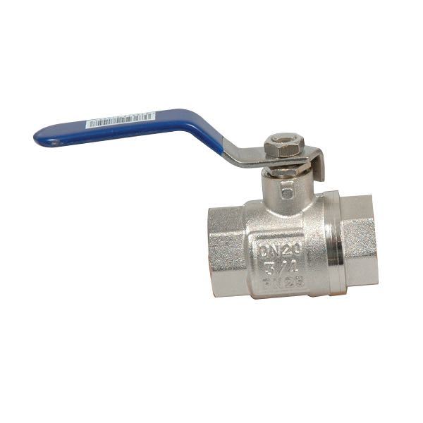 Kugleventil forkromet messing 3/4" syrefast håndtag