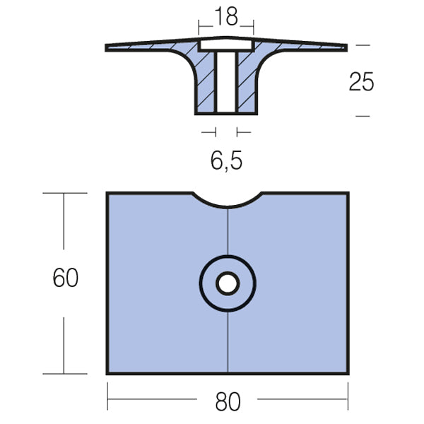 Tecnoseal Zinkanode yamaha 9,9 - 25hk