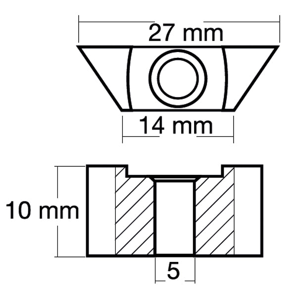 Tecnoseal Zinkanode Yamaha motorzink 6-350hk (6E5-11325-00)