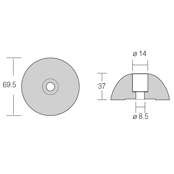 1852 Zink til Flex o fold Ø69.5mm