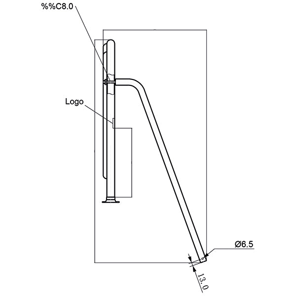 Badeplatform L-131cm D-60cm Ø32mm rør