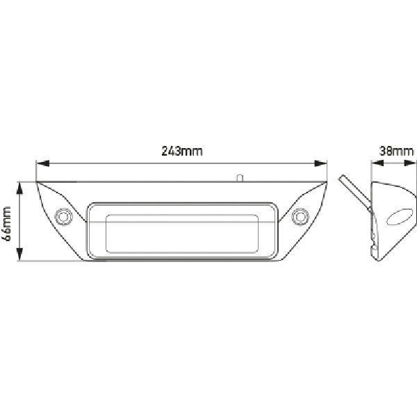 Hella dækslys sort LED 1200 lumen vinklet 45 gr. 12/24v