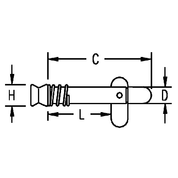 Ronstan Splitbolt med knæklås 6,4x19mm