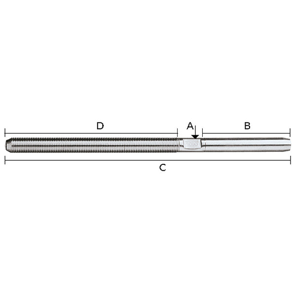 Ronstan gevind terminal 3/8" gevind 6mm wire