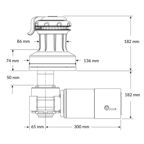Ronstan spil 30 QT Orbit 2-speed E1 12V