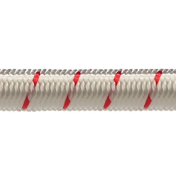 Robline elastik snor, 8mm Hvid/Rød - 1 mtr