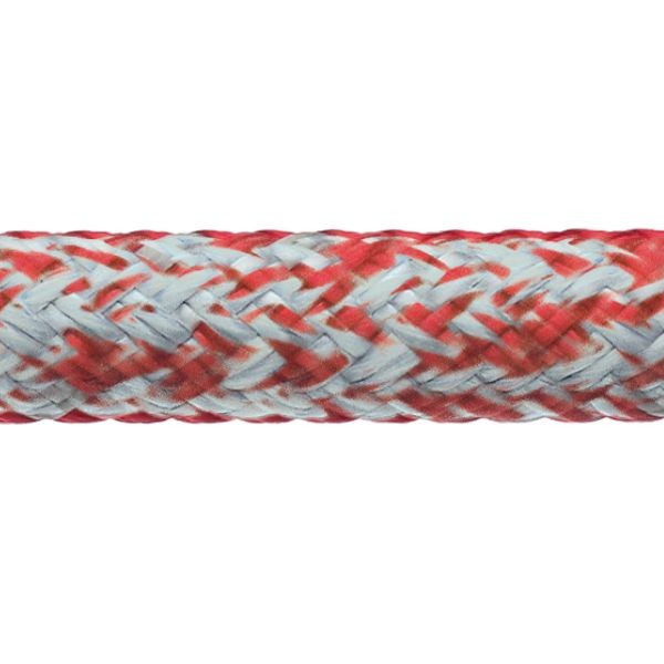 Robline Globe Pro Robtec fald, 8mm Hvid/Rød - 1 mtr