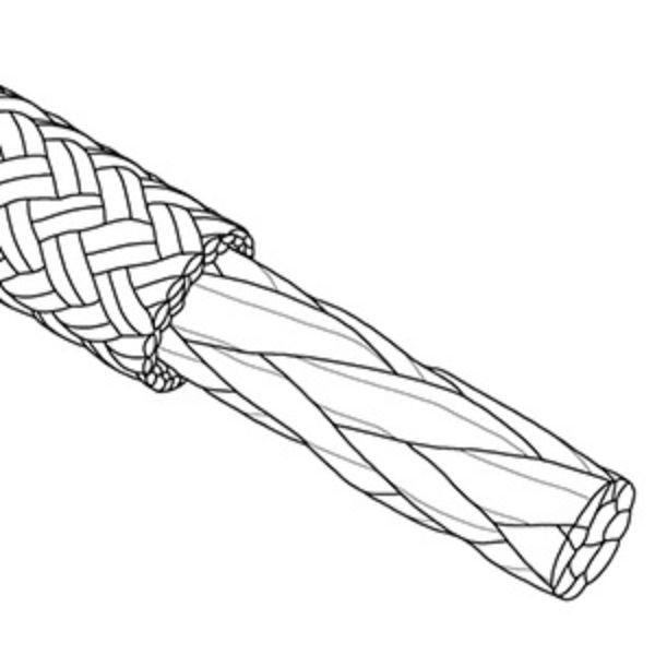 Robline Globe Pro Robtec fald, 12mm Hvid/Rød - 1 mtr