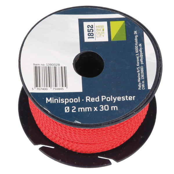 1852 Minirulle rød Polyester Ø2mm x 30m