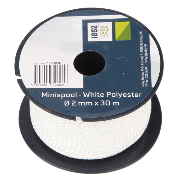 1852 Minirulle hvid Polyester Ø2mm x 30m