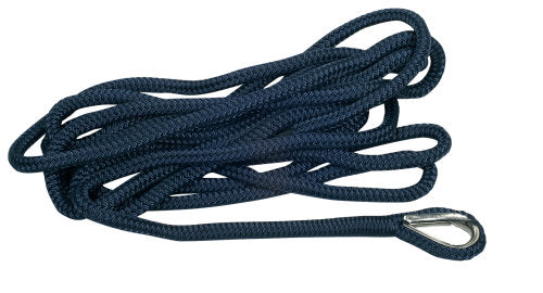 1852 fortøjning dobbelt flettet navy med kovs Ø12mm 4m