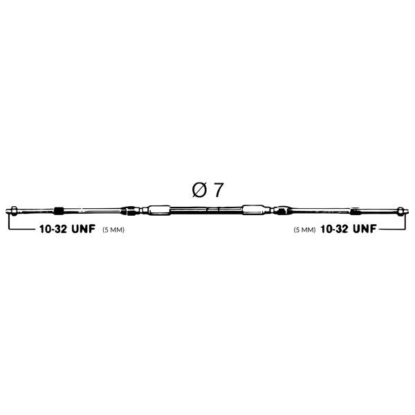 Ultraflex Kontrolkabel C2, universal til påhængsmotor, 13 fo