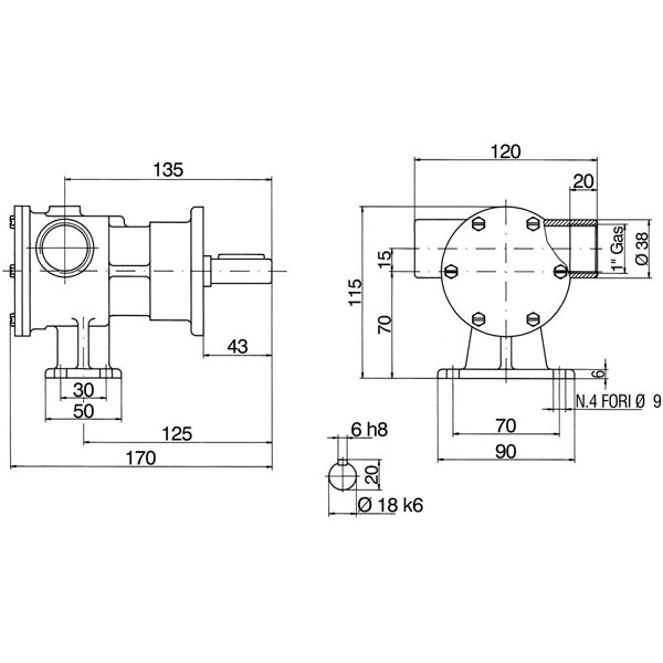 Impeller pumpe 1"