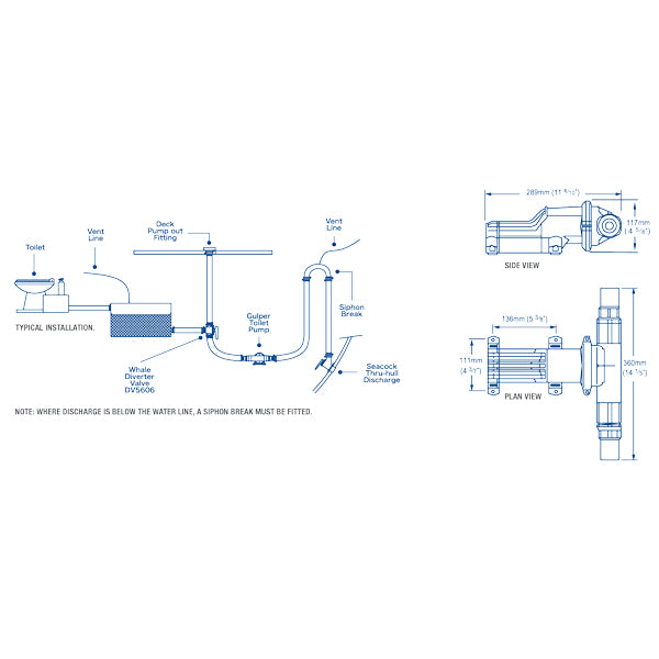 Whale Gulper toiletpumpe 24v