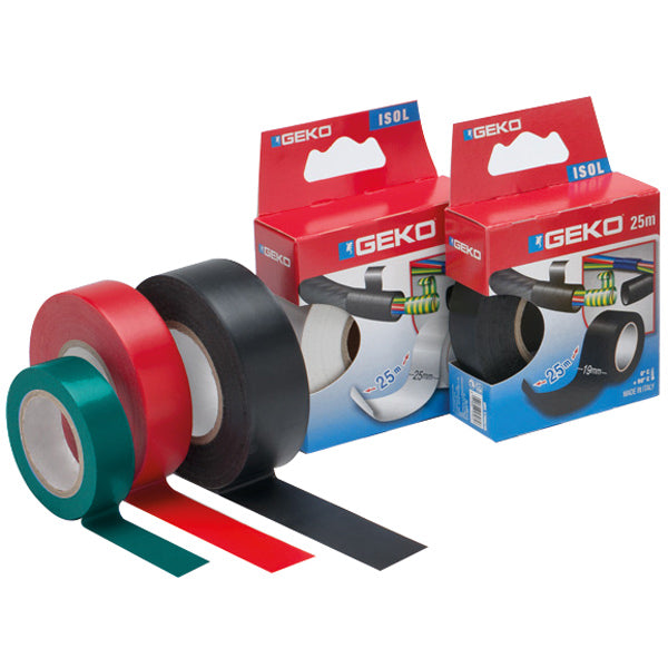 Geko ISOLERINGSTAPE 19mm X 25 meter SORT
